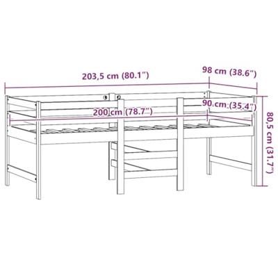 Bedframe zonder matras massief grenenhout wit 90x200 cm Bedframe zonder matras massief grenenhout wit 90x200 cm