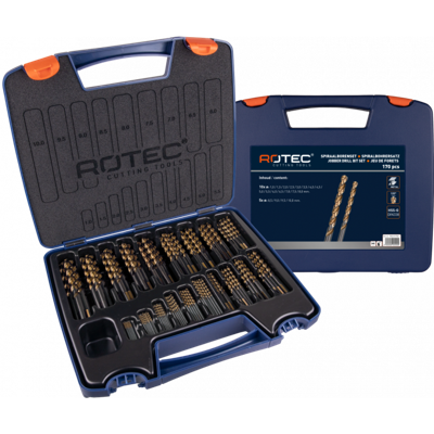 Rotec Spiraalborenset &apos;107&apos;, DIN338, UNI-3, 170-dlg, ø1-10 ABS - 900.0175K