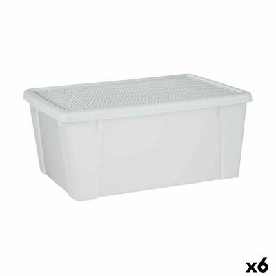 Opbergbak met Deksel Stefanplast Elegance Wit Plastic 29 x 17 x 39 cm (6 Stuks)
