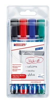 Edding Flipchartmarker | zwart/rood/blauw/groen | streepbreedte 1-5 mm spitse punt | 1 stuk - 4-383-4 4-383-4 Edding Flipchartmarker | zwart/rood/blauw/groen | streepbreedte 1-5 mm spitse punt | 1 stuk - 4-383-4 4-383-4