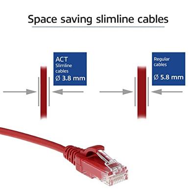 ACT Rode 7 meter LSZH U/UTP CAT6 datacenter slimline patchkabel snagless met RJ45 connectoren ACT Rode 7 meter LSZH U/UTP CAT6 datacenter slimline patchkabel snagless met RJ45 connectoren