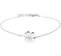 Armband Klaver zilver 1 mm 17-20 cm - thumbnail