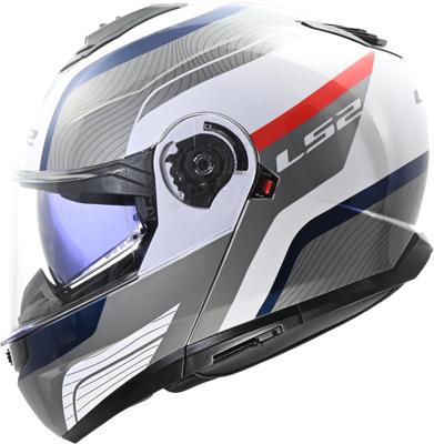 LS2 opklaphelm "ff908 strobe ii monza" helmet ff908 stro.ii monza xl wh/blue/red LS2 opklaphelm "ff908 strobe ii monza" helmet ff908 stro.ii monza xl wh/blue/red