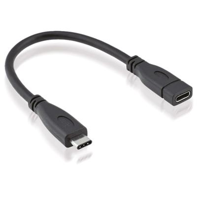 ROLINE USB 3.2 Gen 2 kabel, C-C, M/F, zwart, 0,15 m