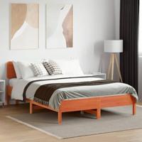 Bed met matras massief grenenhout wasbruin 140x190 cm - thumbnail
