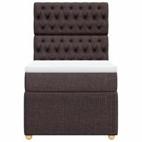 Boxspring met matras stof donkerbruin 80x200 cm - thumbnail