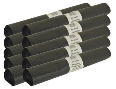 Vuilniszak 33 micron, ft 90 x 120 cm, 150 liter, grijs, rol van 20 stuks
