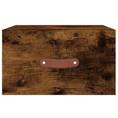 Nachtkastjes 2 st wandgemonteerd 35x35x20 cm gerookt eikenkleur