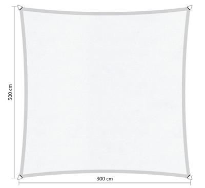 Vierkant schaduwdoek 3,00x3,00 m Ibiza White Shadow Comfort - Shadow comfort