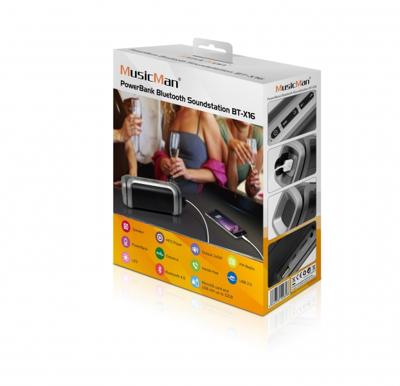 Technaxx PowerBank Soundstation BT-X16 Bluetooth luidspreker AUX, FM radio, Handsfree-functie, SD Zwart Technaxx PowerBank Soundstation BT-X16 Bluetooth luidspreker AUX, FM radio, Handsfree-functie, SD Zwart