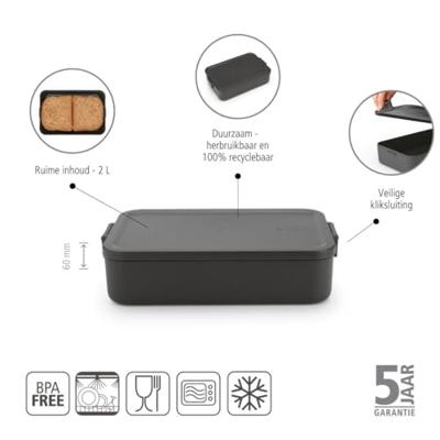 Brabantia Make & Take Lunchbox L Donkergrijs - thumbnail