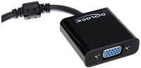 Delock 65512 HDMI / VGA Adapter [1x HDMI-stekker - 1x D-sub bus 15-polig] Zwart 0.25 m - thumbnail