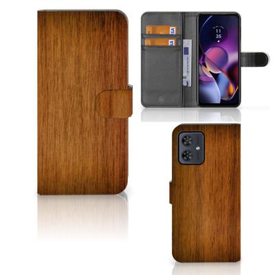 Motorola Moto G54 | Book Style Case | Donker Hout