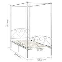 Hemelbedframe metaal wit 90x200 cm - thumbnail