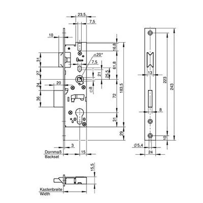 Wilka Smalslot RVS 1472-30 PC 72 mm LS / RS Wilka Smalslot RVS 1472-30 PC 72 mm LS / RS