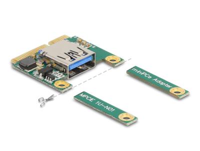 DeLOCK Mini PCIe I/O 1 x USB 2.0 Type-A female full size / half size controller