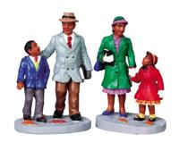 Lemax going to church, s/2 kerstdorp figuur type 4 Caddington Village 2009 - thumbnail