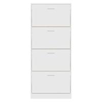 Schoenenkast 63x24x147 cm bewerkt hout wit - thumbnail