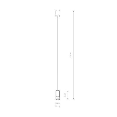 Lyora Witte hanglampCylinder met glas - 7870