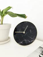 NeXtime ne-5222zw tafelklok marble table dia 20cm glas zwart - thumbnail
