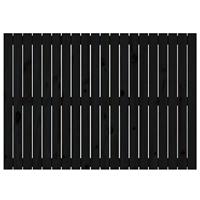Wandhoofdbord 127,5x3x90 cm massief grenenhout zwart - thumbnail