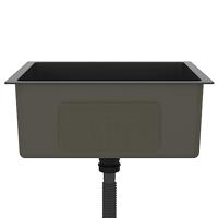 Gootsteen handgemaakt roestvrij staal zwart - thumbnail