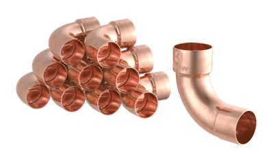 Kirchhoff Koperbocht 90°, blank, 18 mm, 1 socket, (5001a) (10x) - 989028655