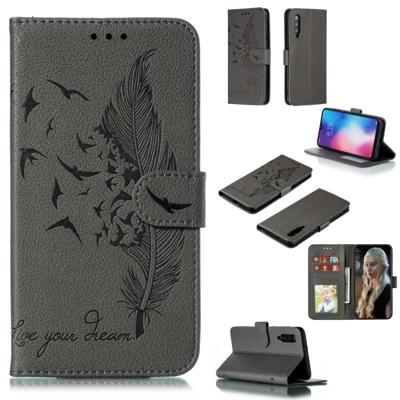 Feather patroon Litchi textuur horizontale Flip lederen draagtas met portemonnee & houder & kaartsleuven voor Xiaomi mi 9 (grijs) Feather patroon Litchi textuur horizontale Flip lederen draagtas met portemonnee & houder & kaartsleuven voor Xiaomi mi 9 (grijs)