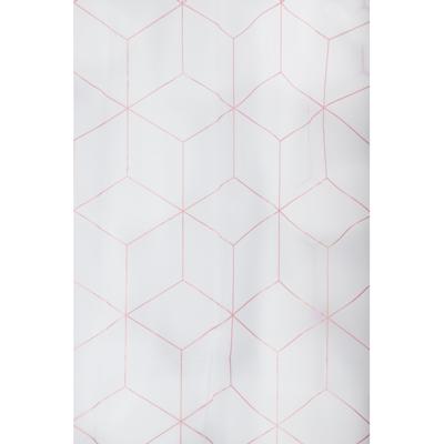 Differnz Pastillo douchegordijn waterdicht 100% PEVA wit rood 180 x 200 cm