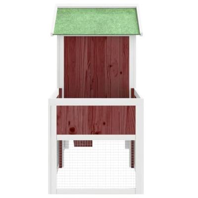 VidaXL Konijnenhok 170x63x113 cm massief grenenhout mokkakleurig