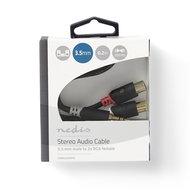 Nedis Stereo-Audiokabel | 3,5 mm Male | 2x RCA Female | 0.2 m | 1 stuks - CABW22250AT02 CABW22250AT02
