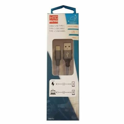 Oplaadkabel gevlochten 1,5 m USB type C aluminium stekker
