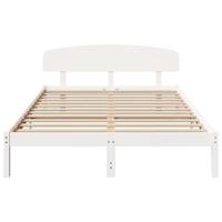 Bedframe met hoofdeinde Wit 160 x 200 cm Massief grenenhout - thumbnail