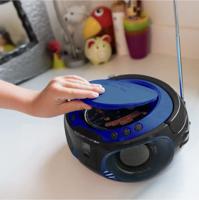 Lenco Boombox SCD-550 Blauw draagbaar met discolichteffect, FM-radio, USB Playback, Bluetooth, AUX-ingang, hoofdtelefoonaansluiting Blauw,Blauw/Zwart - thumbnail