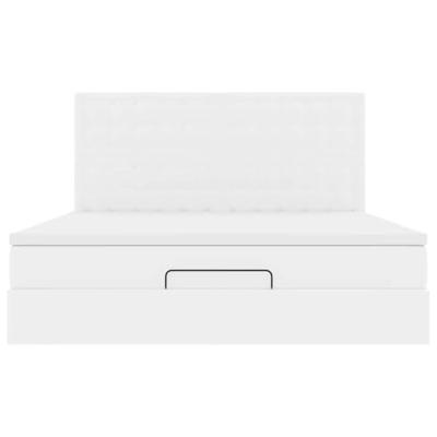 Ottoman bed met matras en LED's 180x200cm kunstleer wit