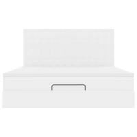 Ottoman bed met matras en LED's 180x200cm kunstleer wit - thumbnail