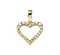TFT Hanger Geelgoud Hart Zirkonia - thumbnail