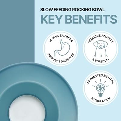 Voerbak voor honden Trixie Slow Feeding Blauw Grijs Natuurlijk rubber Plastic TPR Ø 23 cm 500 ml