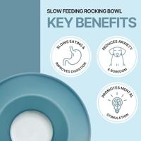 Trixie slowfeeding rocking bowl kunststof / tpr grijs / blauw - thumbnail