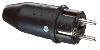 ABL stekker zwart rubber RA 250V