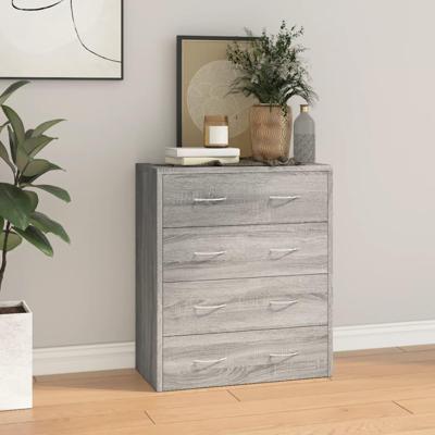 Dressoir met 4 lades 60x30,5x71 cm grijs sonoma