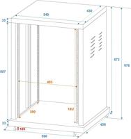 Roadinger SR-19 19 inch rack 18 HE Staal Incl. wielen - thumbnail