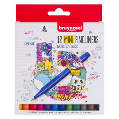 Bruynzeel fineliner mini set 12 kleuren