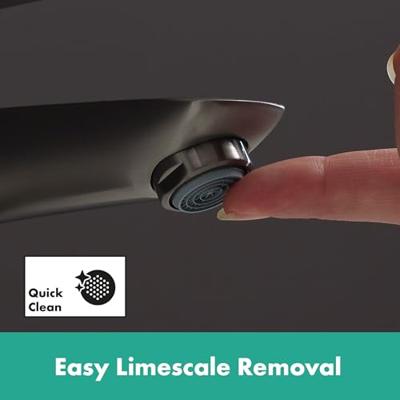 Wastafelmengkraan Talis E 110 HansGrohe Eengreeps met Trekwaste Geborsteld Zwart Chroom - thumbnail