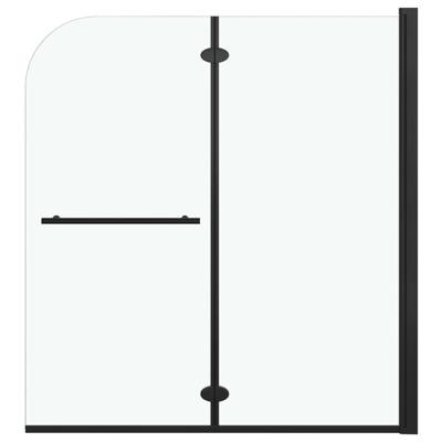VidaXL Douchewand inklapbaar 2 panelen 120x140 cm esg zwart
