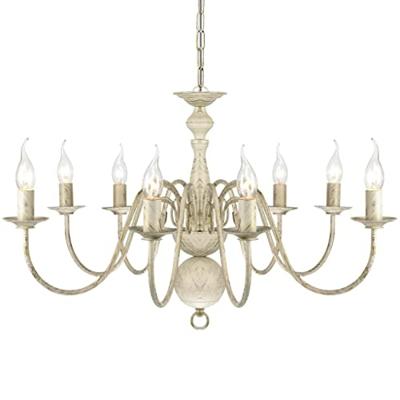 VidaXL Kroonluchter wit metaal 8 x e14 lampen VidaXL Kroonluchter wit metaal 8 x e14 lampen