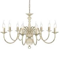 VidaXL Kroonluchter wit metaal 8 x e14 lampen - thumbnail