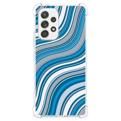 Samsung Galaxy A53 5G Doorzichtige Silicone Hoesje Waves Blue Samsung Galaxy A53 5G Doorzichtige Silicone Hoesje Waves Blue