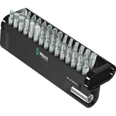 Wera Bit-Check 30 Metal 1 05057434001 Bitset 30-delig Plat, Kruiskop Pozidriv, Kruiskop Phillips, Inbus, Binnen-T-profiel