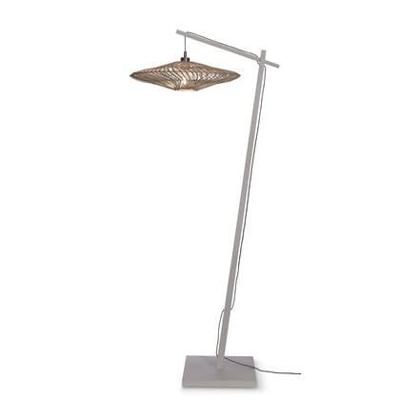 GOOD&MOJO Vloerlamp 'Zanzibar' Bamboe en rotan, 176cm, kleur Wit GOOD&MOJO Vloerlamp 'Zanzibar' Bamboe en rotan, 176cm, kleur Wit